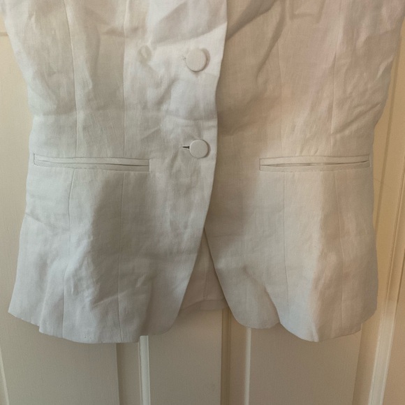Madewell 100% Linen Scoopneck Cutaway Vest Top Salt White Size 4 NWT - Picture 7 of 10